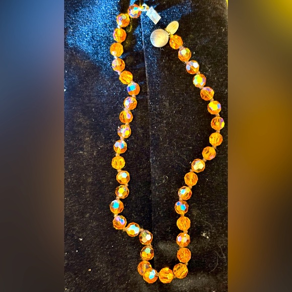 16 inches of vintage Les Bernard Amber Crystals - Picture 5 of 7